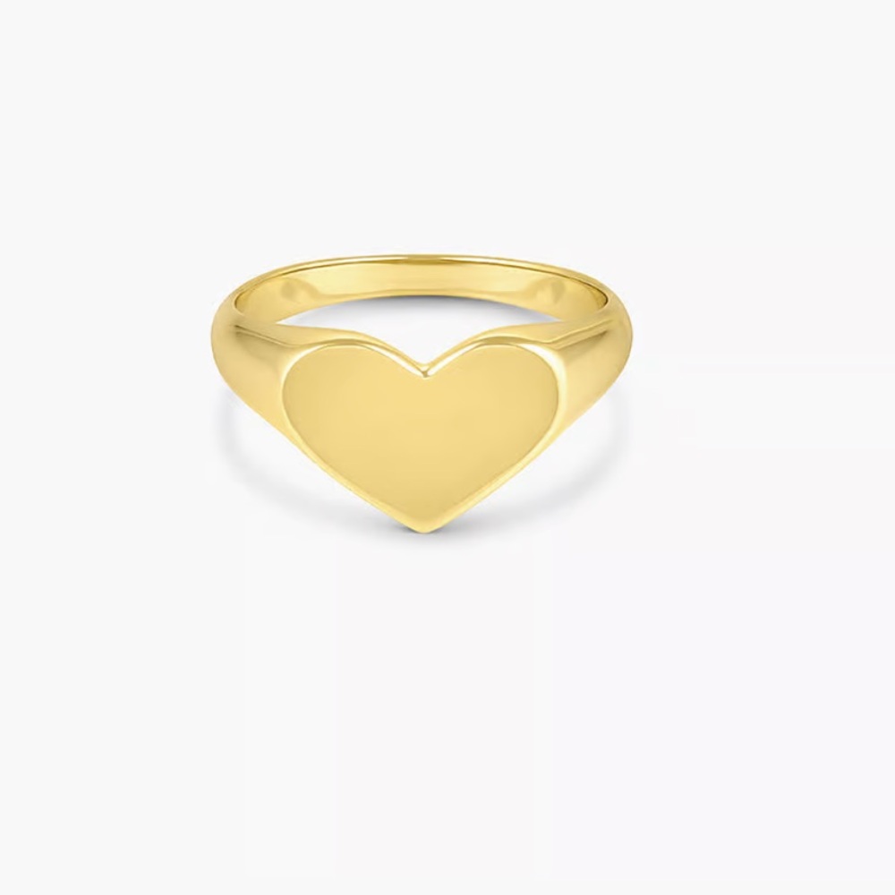 Gorjana Louise Heart Signet Ring, Size 7